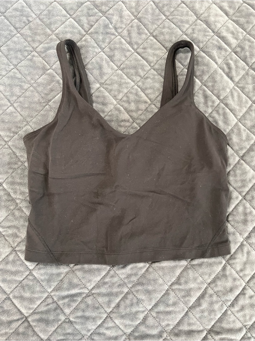 Lululemon Align Crop Tank Top Black Size 6 Lined Athletic V Neck T